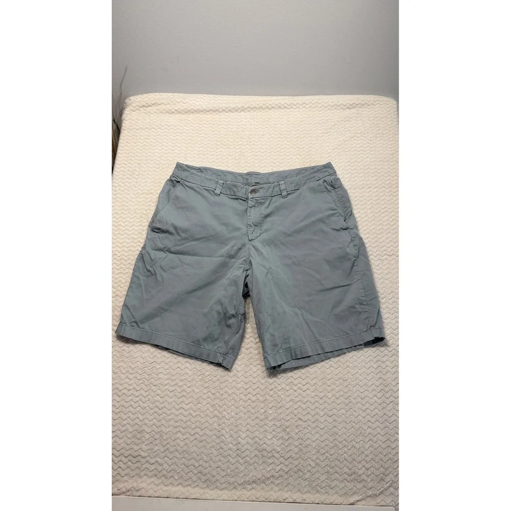 Lululemon Commission Shorts Mens 40 Blue Grey Chino Style Technical Flat Front